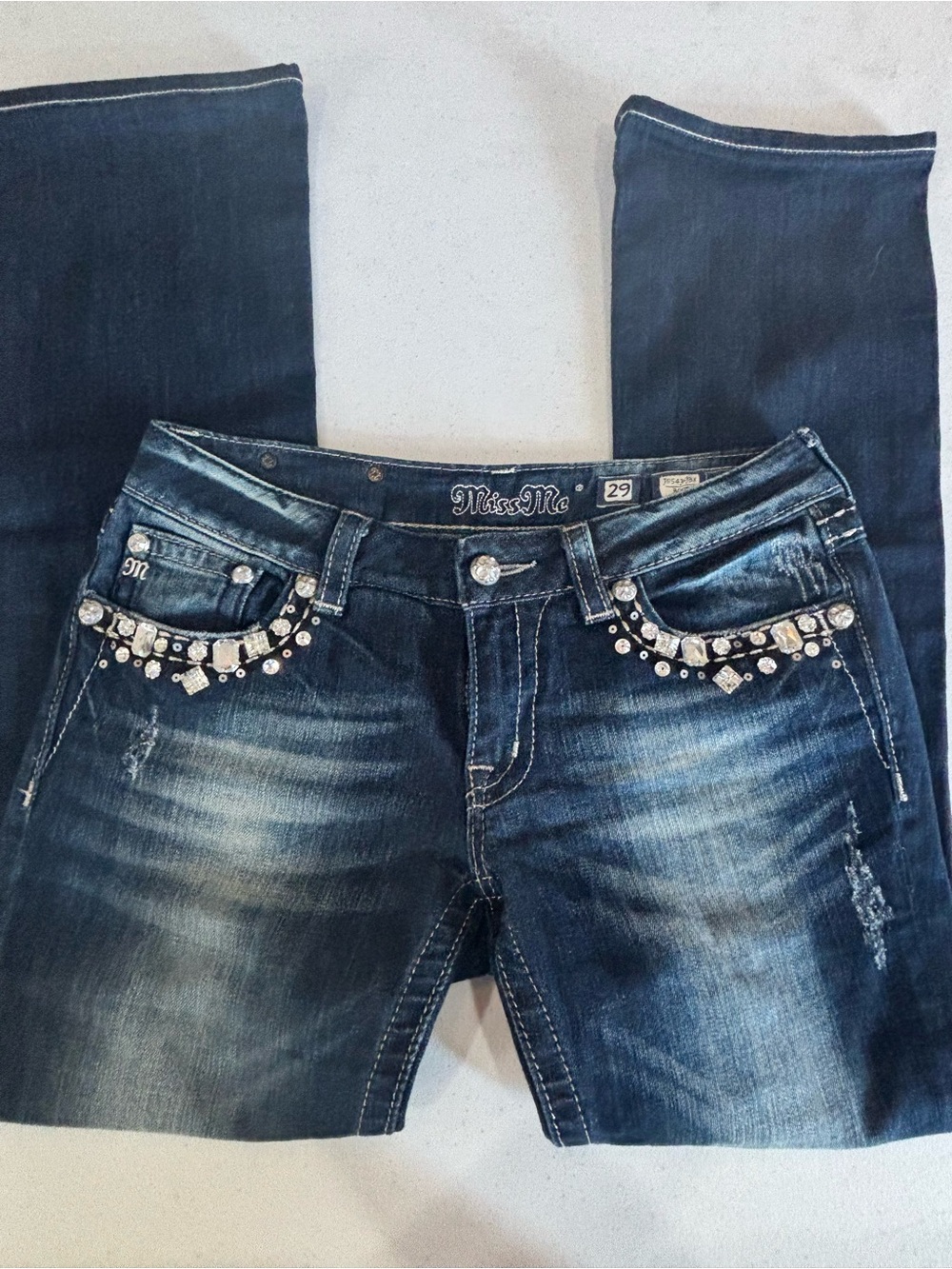 Miss Me Women's Dark Blue Embellished Jeans - 29